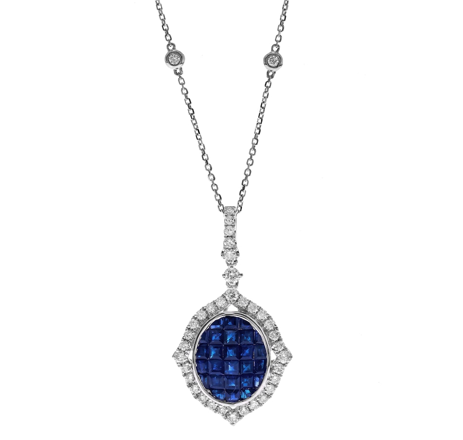 Image 736513.jpg, Product 736-513 / Price $3,199.99, Cirari 14K White Gold Blue Sapphire and Diamond Pendant with Chain from Cirari on TSC.ca's Jewellery department