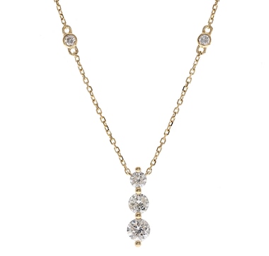 Diamond Show 14K Yellow Gold Diamond Pendant Necklace