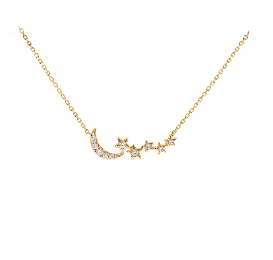 Image 736548.jpg, Product 736-548 / Price $599.99, Diamond Show 14K Yellow Gold Moon & Stars Diamond Necklace from Diamond Show on TSC.ca's Jewellery department