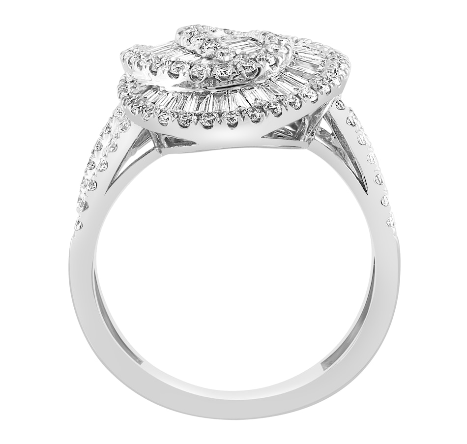 Jewellery Rings EFFY Jewellery 14K White Gold Diamond Swirl Top