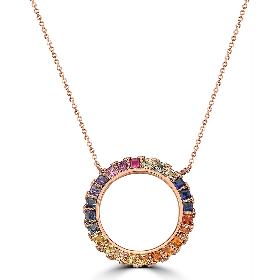 Image 736607.jpg, Product 736-607 / Price $2,299.99, EFFY Jewellery 14K Rose Gold Multi Sapphire Circle Necklace from Effy Jewellery on TSC.ca's Jewellery department