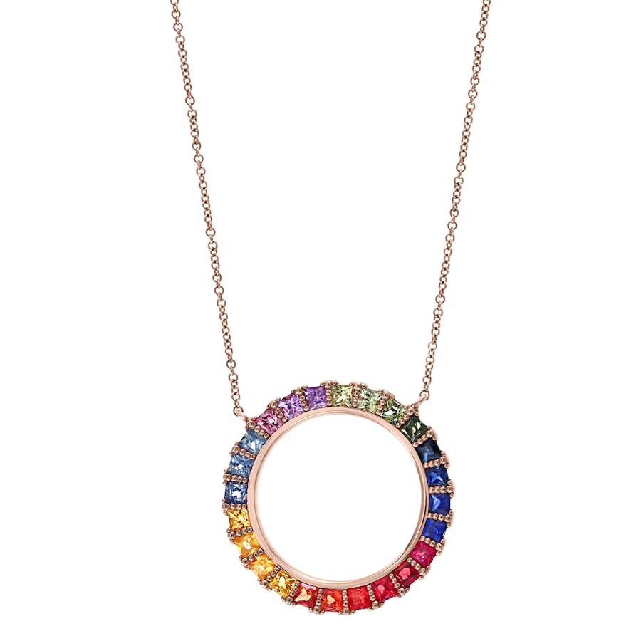 Image 736607_ALTMORE1.jpg, Product 736-607 / Price $2,299.99, EFFY Jewellery 14K Rose Gold Multi Sapphire Circle Necklace from Effy Jewellery on TSC.ca's Jewellery department
