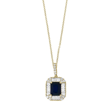 EFFY Jewellery 14K Yellow Gold Sapphire and Diamond Pendant with Chain