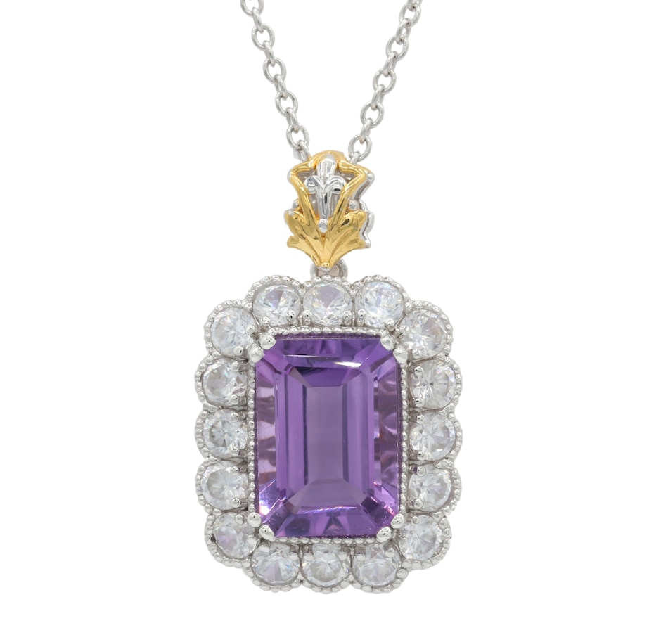 Image 736638.jpg, Product 736-638 / Price $299.99, Gems En Vogue Palladium Silver Royal Jewels Dark Amethyst And White Zircon Pendant with Chain from Gems En Vogue on TSC.ca's Jewellery department