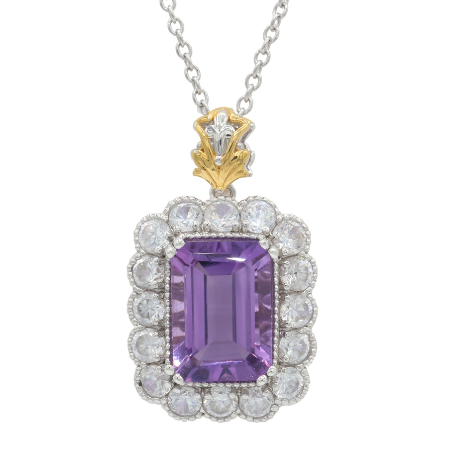 Image 736638.jpg, Product 736-638 / Price $389.99, Gems En Vogue Palladium Silver Royal Jewels Dark Amethyst And White Zircon Pendant with Chain from Gems En Vogue on TSC.ca's Jewellery department