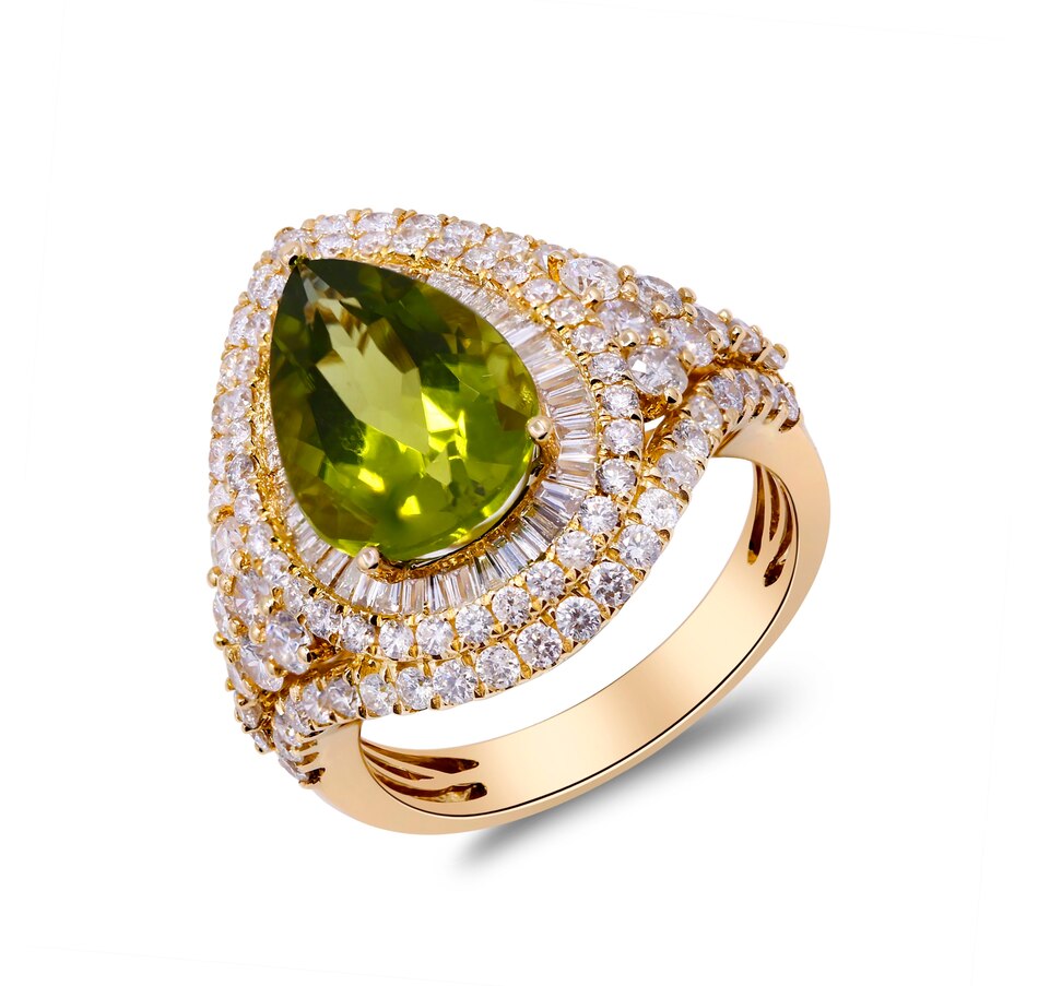Jewellery Rings Cirari 14K Yellow Gold Peridot And Diamond Ring Online Shopping for Canadians