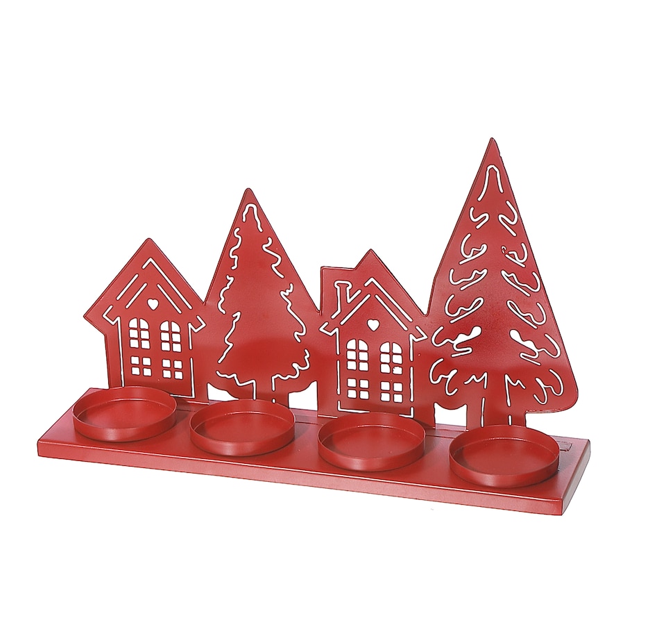 Image 736665.jpg, Product 736-665 / Price $39.99, IH Casa Décor Metal Tree and House with 4 Tealight Holders (red) from IH Casa Decor on TSC.ca's Home & Garden department