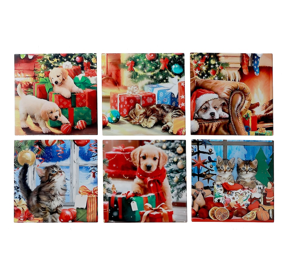 Image 736694.jpg, Product 736-694 / Price $44.99, IH Casa Décor 8" Square Ceramic Trivet (cats and dogs, set of 6) from IH Casa Decor on TSC.ca's Kitchen department