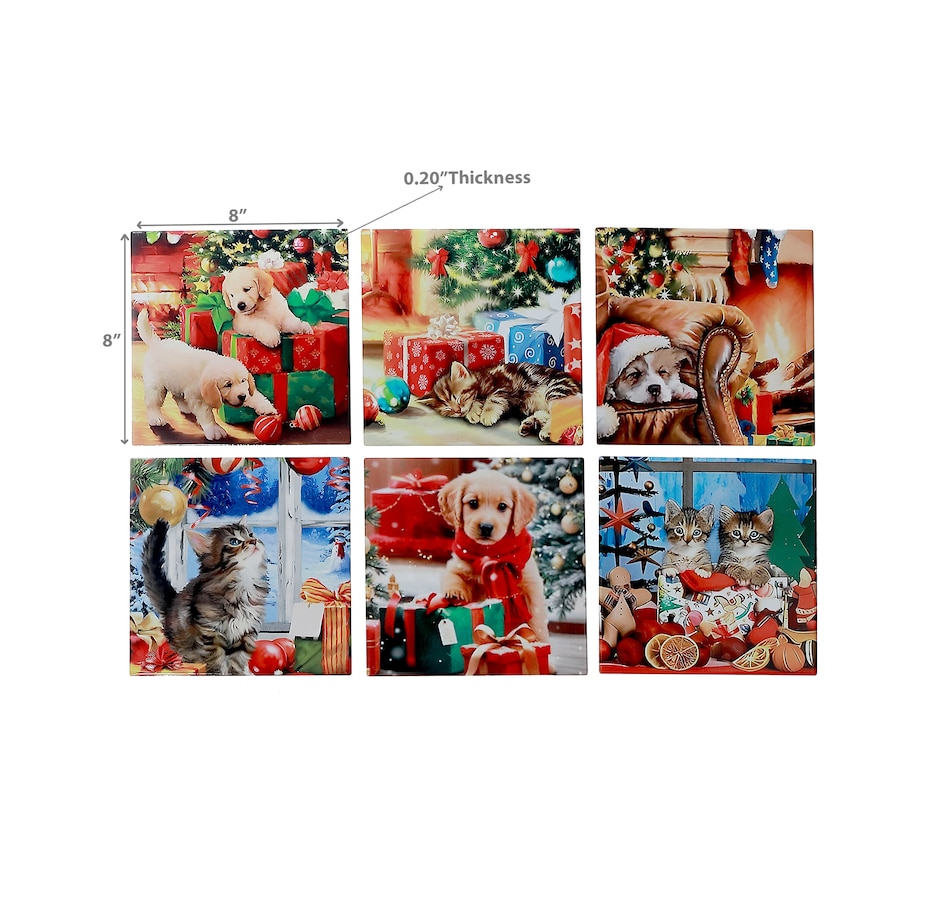 Image 736694_ALTMORE2.jpg, Product 736-694 / Price $44.99, IH Casa Décor 8" Square Ceramic Trivet (cats and dogs, set of 6) from IH Casa Decor on TSC.ca's Kitchen department