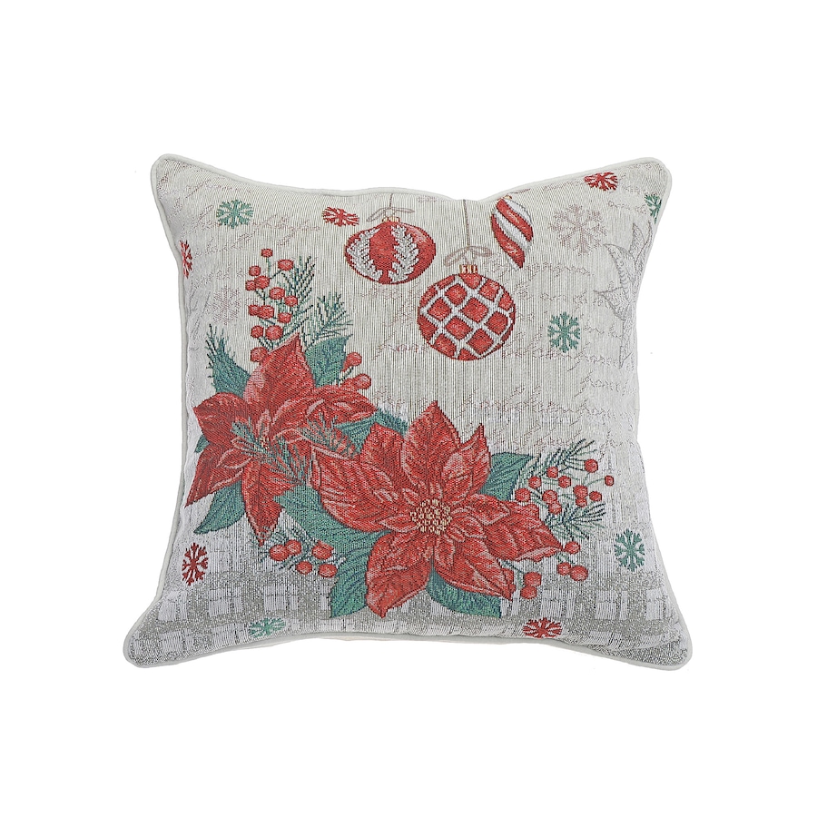 Image 736699.jpg, Product 736-699 / Price $49.99, IH Casa Décor Tapestry Cushion (poinsettia and ornaments, 18" x 18", set of 2) from IH Casa Decor on TSC.ca's Home & Garden department