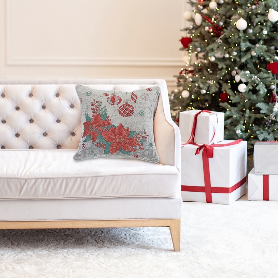 Image 736699_ALTMORE1.jpg, Product 736-699 / Price $49.99, IH Casa Décor Tapestry Cushion (poinsettia and ornaments, 18" x 18", set of 2) from IH Casa Decor on TSC.ca's Home & Garden department