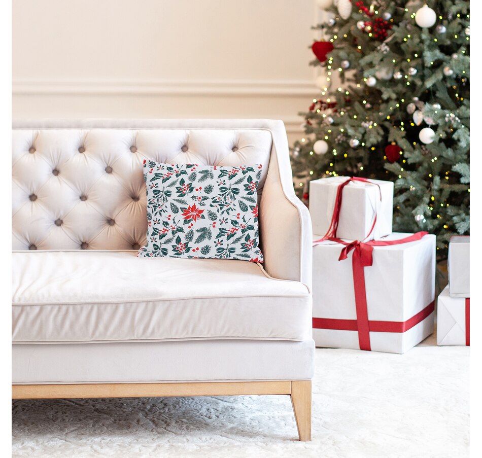 Image 736702_ALTMORE1.jpg, Product 736-702 / Price $49.99, IH Casa Décor Cotton Cushion (mistletoe poinsettia, 18" x 18", set of 2) from IH Casa Decor on TSC.ca's Home & Garden department