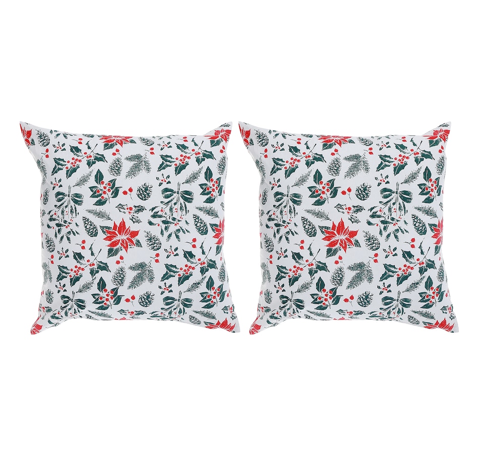 Image 736702_ALTMORE2.jpg, Product 736-702 / Price $49.99, IH Casa Décor Cotton Cushion (mistletoe poinsettia, 18" x 18", set of 2) from IH Casa Decor on TSC.ca's Home & Garden department