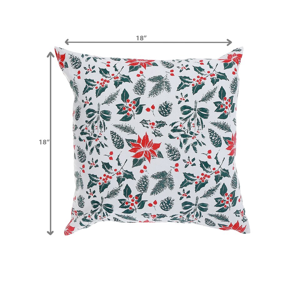 Image 736702_ALTMORE3.jpg, Product 736-702 / Price $49.99, IH Casa Décor Cotton Cushion (mistletoe poinsettia, 18" x 18", set of 2) from IH Casa Decor on TSC.ca's Home & Garden department