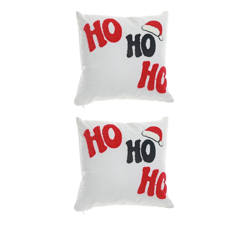 Image 736709_ALTMORE2.jpg, Product 736-709 / Price $64.99, IH Casa Décor Cotton Embroidered Cushion (Ho Ho Ho, 380G filler, set of 2) from IH Casa Decor on TSC.ca's Home & Garden department