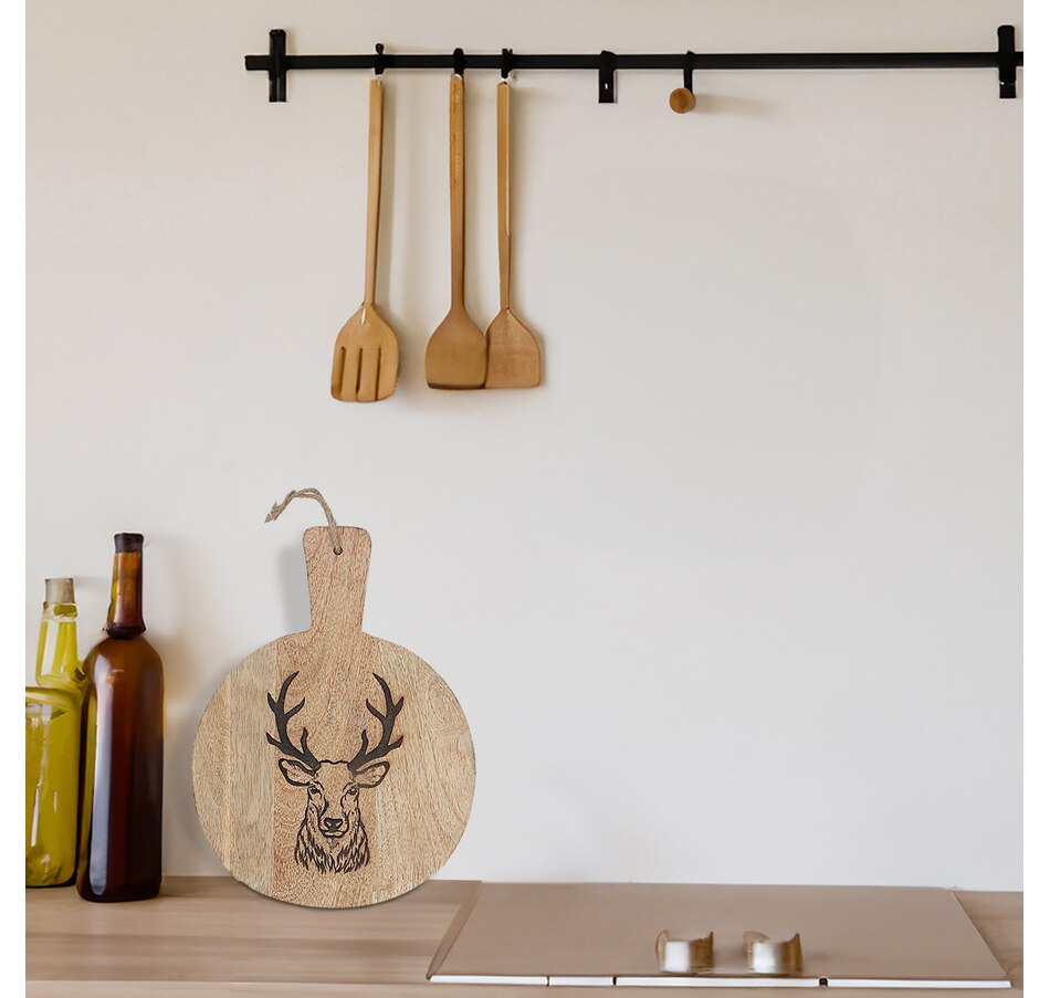 Image 736715_ALTMORE1.jpg, Product 736-715 / Price $29.99, IH Casa Décor 10" Mango Wood Round Reindeer Etched Cheese Board from IH Casa Decor on TSC.ca's Kitchen department