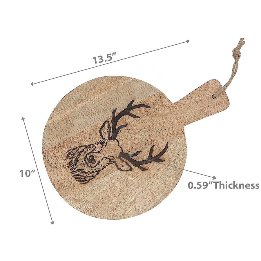Image 736715_ALTMORE2.jpg, Product 736-715 / Price $29.99, IH Casa Décor 10" Mango Wood Round Reindeer Etched Cheese Board from IH Casa Decor on TSC.ca's Kitchen department