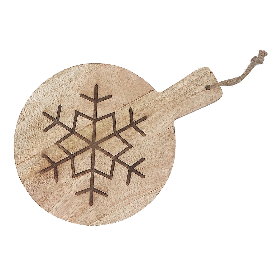 Image 736716.jpg, Product 736-716 / Price $29.99, IH Casa Décor 10" Mango Wood Round Snowflake Etched Cheese Board from IH Casa Decor on TSC.ca's Kitchen department