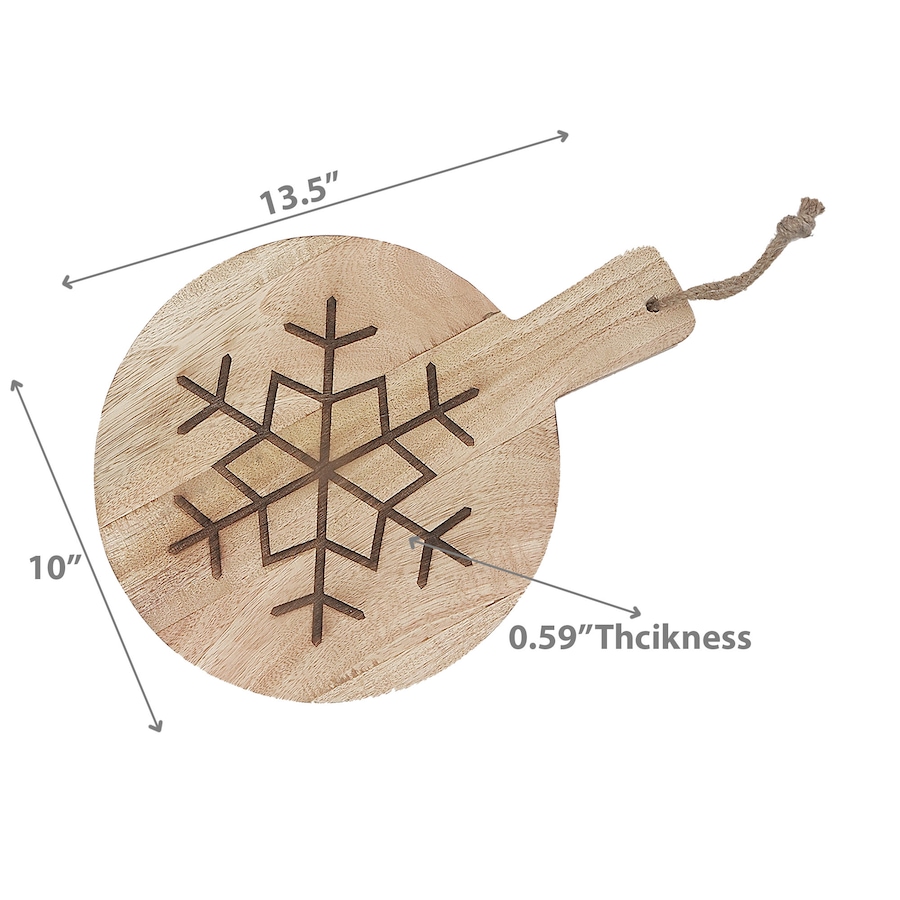 Image 736716_ALTMORE2.jpg, Product 736-716 / Price $29.99, IH Casa Décor 10" Mango Wood Round Snowflake Etched Cheese Board from IH Casa Decor on TSC.ca's Kitchen department