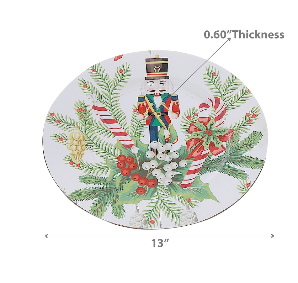 Image 736728_ALTMORE3.jpg, Product 736-728 / Price $69.99, IH Casa Décor Printed Charger Plate (nutcracker, 13", set of 12) from IH Casa Decor on TSC.ca's Kitchen department