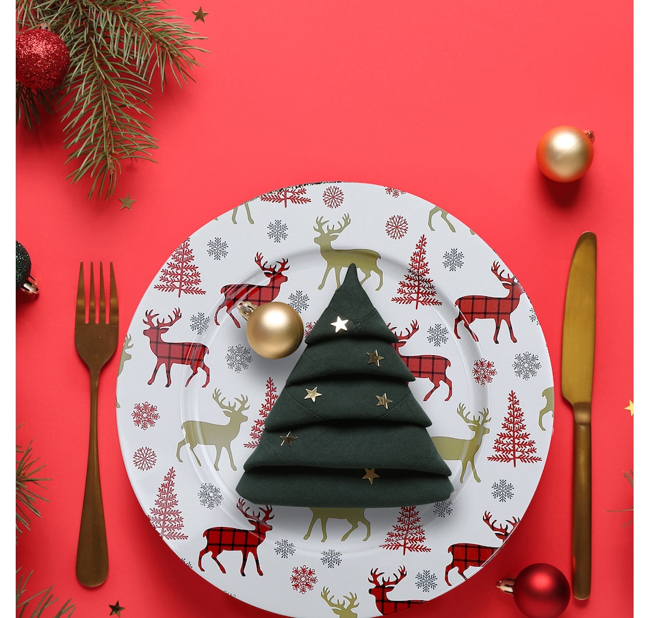 Image 736731_ALTMORE1.jpg, Product 736-731 / Price $69.99, IH Casa Décor Printed Metal Charger Plate (tree and deer, 13", set of 12) from IH Casa Decor on TSC.ca's Kitchen department