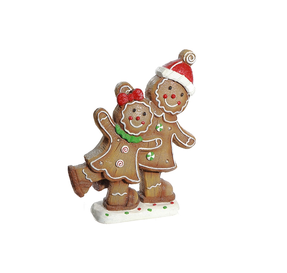 Image 736747.jpg, Product 736-747 / Price $64.99, IH Casa Décor LED Magnesia Double Gingerbread Skating Figurine from IH Casa Decor on TSC.ca's Home & Garden department