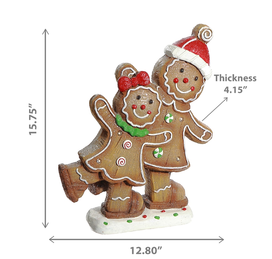 Image 736747_ALTMORE2.jpg, Product 736-747 / Price $64.99, IH Casa Décor LED Magnesia Double Gingerbread Skating Figurine from IH Casa Decor on TSC.ca's Home & Garden department