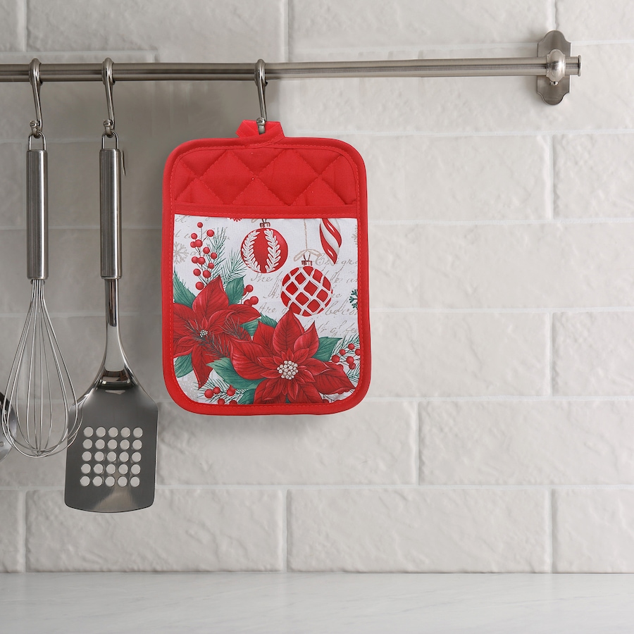 Image 736805_ALTMORE1.jpg, Product 736-805 / Price $24.99, IH Casa Décor Pot Holder with Pocket (poinsettia with ornaments, set of 6) from IH Casa Decor on TSC.ca's Kitchen department