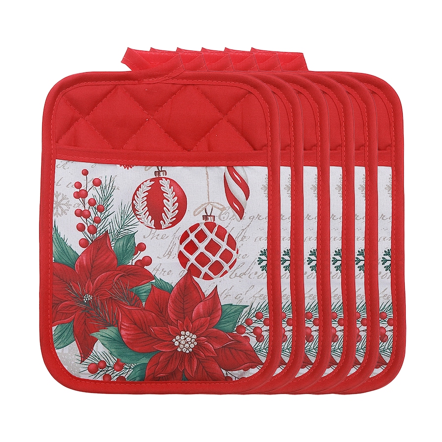 Image 736805_ALTMORE2.jpg, Product 736-805 / Price $24.99, IH Casa Décor Pot Holder with Pocket (poinsettia with ornaments, set of 6) from IH Casa Decor on TSC.ca's Kitchen department
