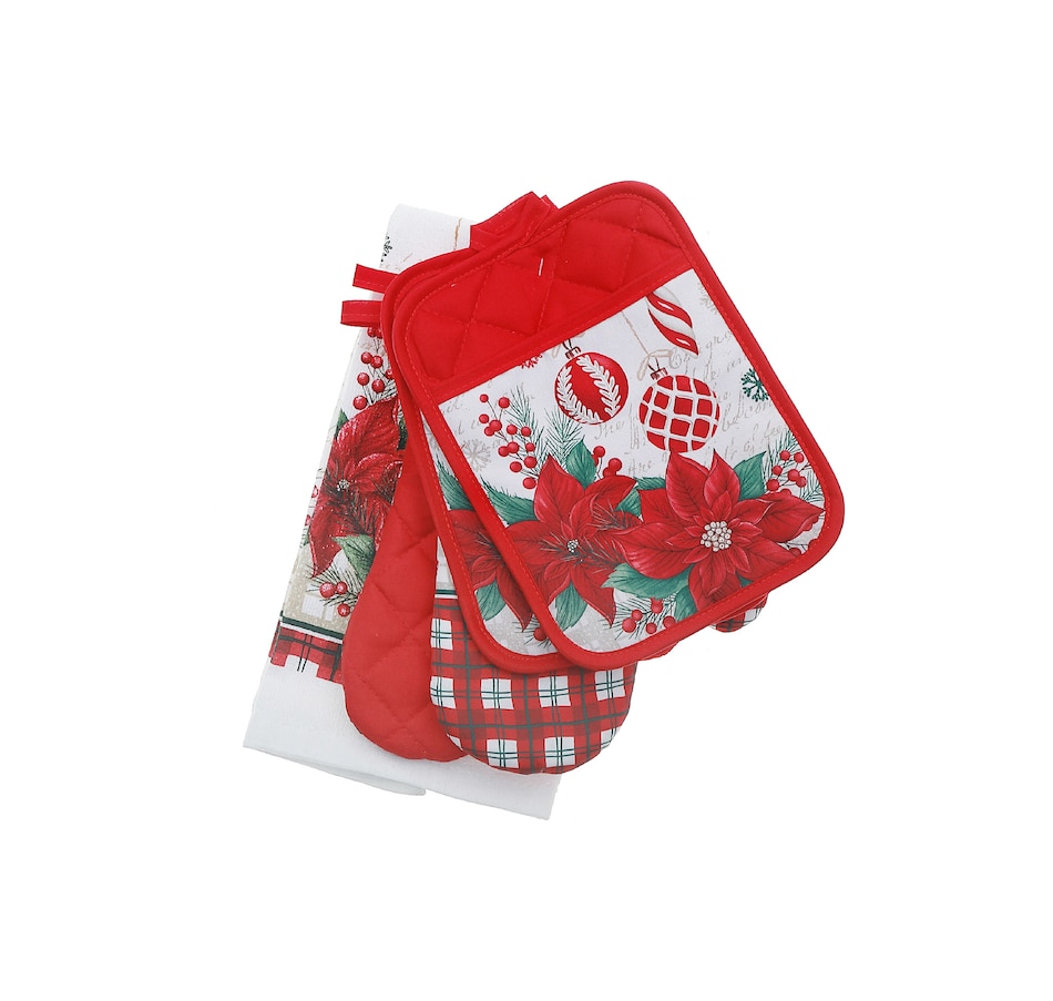 Image 736829.jpg, Product 736-829 / Price $19.99, IH Casa Décor 5-Piece Kitchen Set (poinsettia with ornaments) from IH Casa Decor on TSC.ca's Kitchen department