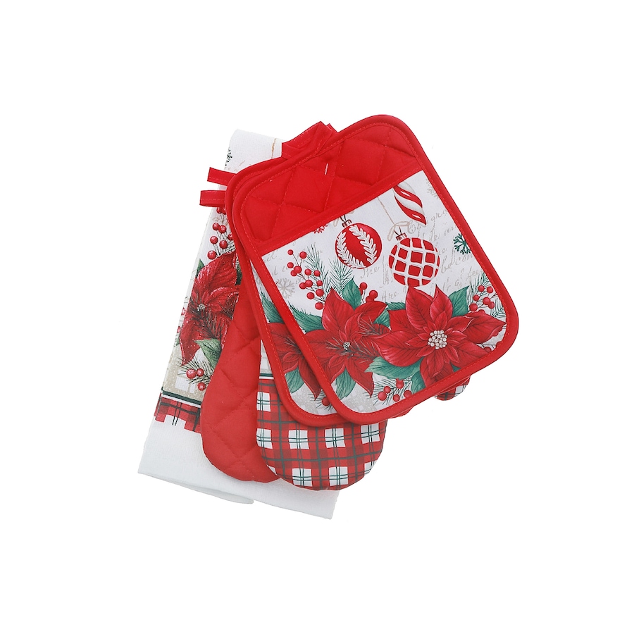 Image 736829.jpg, Product 736-829 / Price $19.99, IH Casa Décor 5-Piece Kitchen Set (poinsettia with ornaments) from IH Casa Decor on TSC.ca's Kitchen department