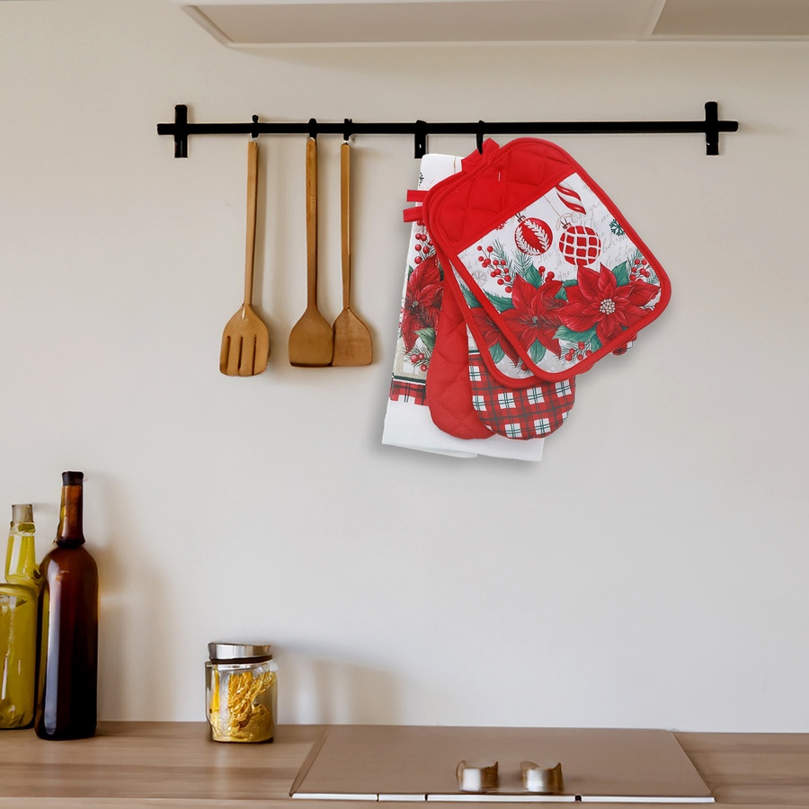 Image 736829_ALTMORE1.jpg, Product 736-829 / Price $19.99, IH Casa Décor 5-Piece Kitchen Set (poinsettia with ornaments) from IH Casa Decor on TSC.ca's Kitchen department