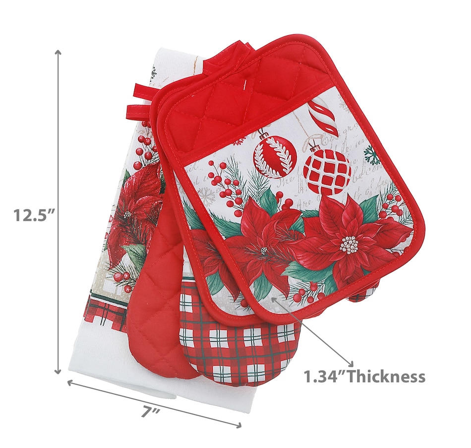 Image 736829_ALTMORE2.jpg, Product 736-829 / Price $19.99, IH Casa Décor 5-Piece Kitchen Set (poinsettia with ornaments) from IH Casa Decor on TSC.ca's Kitchen department