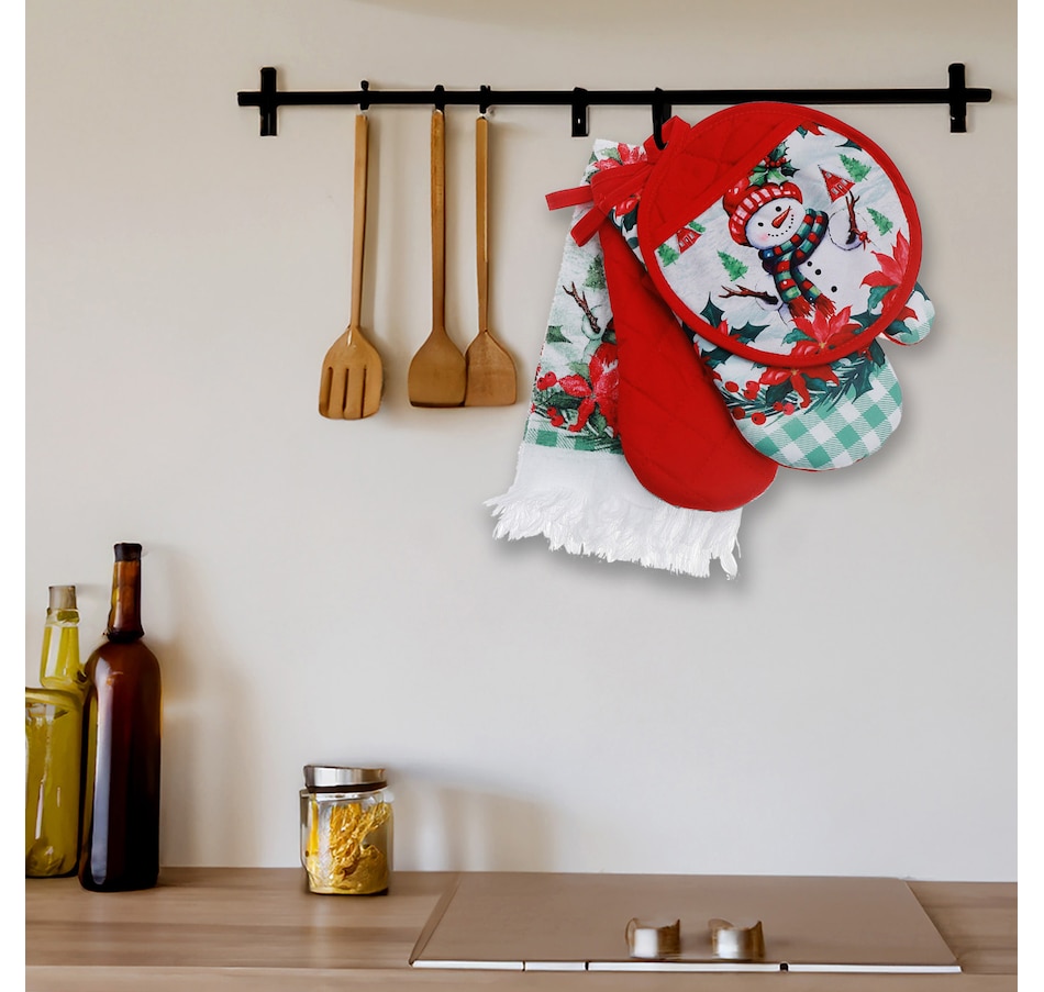 Image 736841_ALTMORE1.jpg, Product 736-841 / Price $19.99, IH Casa Décor 4-Piece Kitchen Set (snowman with poinsettia) from IH Casa Decor on TSC.ca's Kitchen department