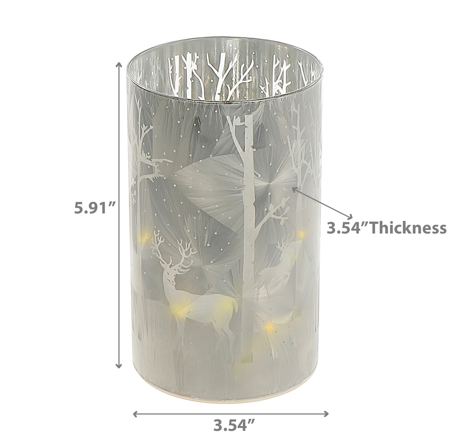 Image 736861_ALTMORE3.jpg, Product 736-861 / Price $34.99, IH Casa Décor LED Cylinder Glass Stand (deer in winter forest, grey, set of 2) from IH Casa Decor on TSC.ca's Home & Garden department