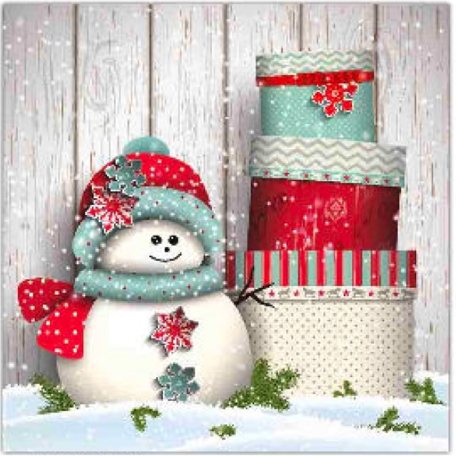 Image 736899.jpg, Product 736-899 / Price $34.99, 20 Pack Luncheon 3 Ply Napkin (Snowman With Gifts) from IH Casa Decor on TSC.ca's Kitchen department