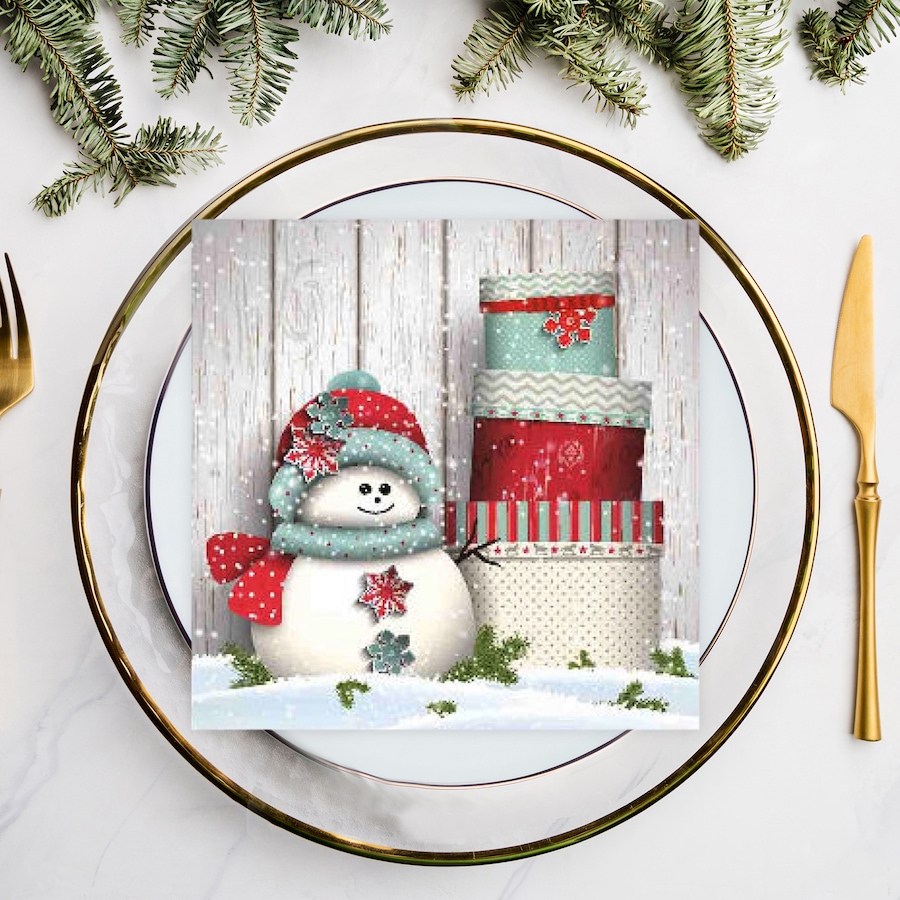 Image 736899_ALTMORE1.jpg, Product 736-899 / Price $34.99, 20 Pack Luncheon 3 Ply Napkin (Snowman With Gifts) from IH Casa Decor on TSC.ca's Kitchen department