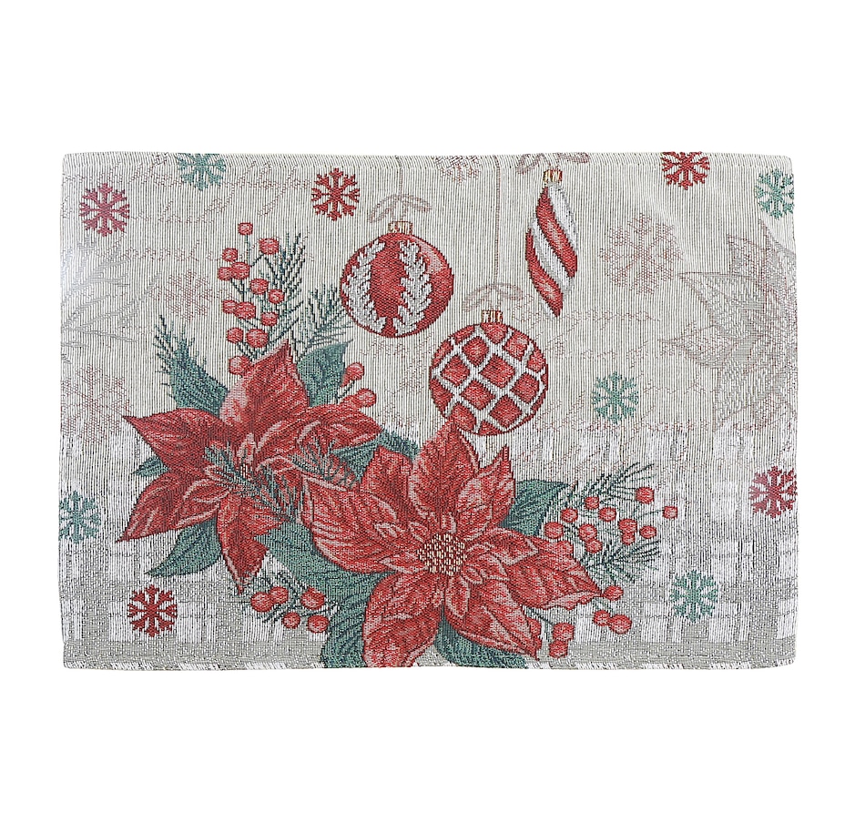 Image 736937.jpg, Product 736-937 / Price $69.99, IH Casa Décor Tapestry Placemat (Poinsettia and Ornaments, 13" x 18", set of 12) from IH Casa Decor on TSC.ca's Kitchen department