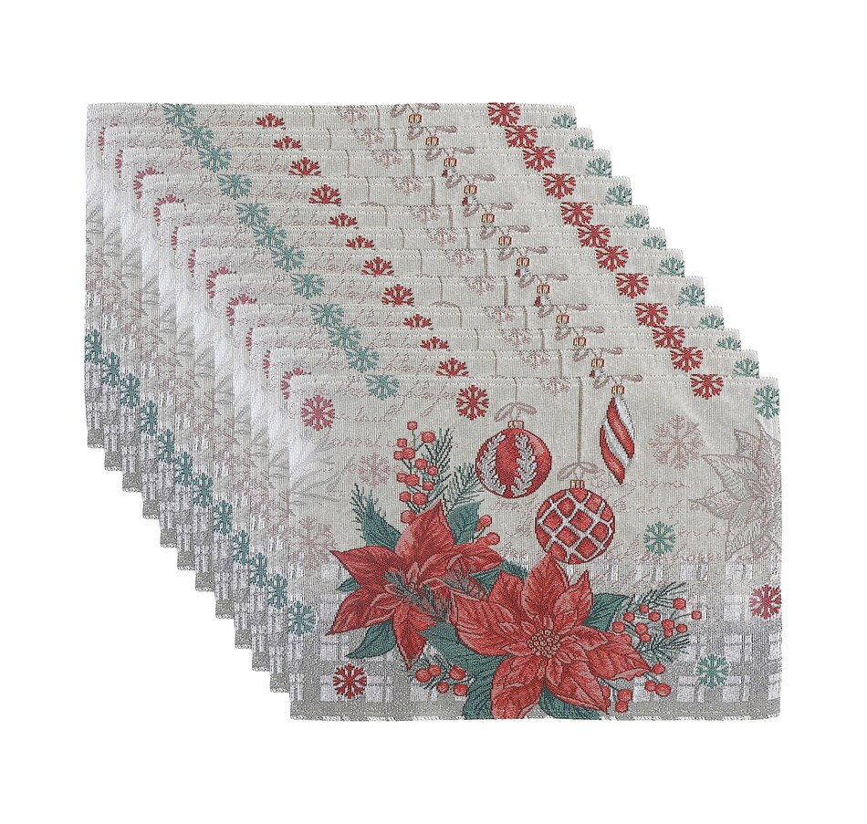 Image 736937_ALTMORE2.jpg, Product 736-937 / Price $69.99, IH Casa Décor Tapestry Placemat (Poinsettia and Ornaments, 13" x 18", set of 12) from IH Casa Decor on TSC.ca's Kitchen department