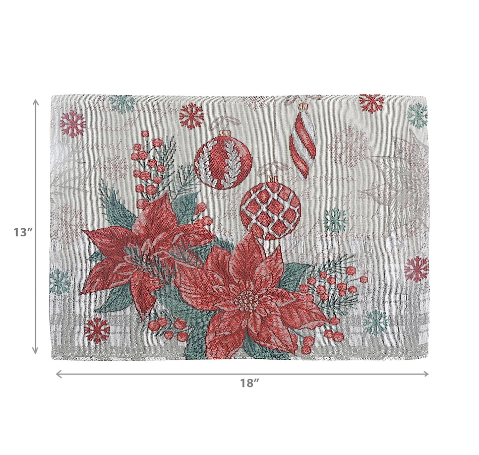 Image 736937_ALTMORE3.jpg, Product 736-937 / Price $69.99, IH Casa Décor Tapestry Placemat (Poinsettia and Ornaments, 13" x 18", set of 12) from IH Casa Decor on TSC.ca's Kitchen department