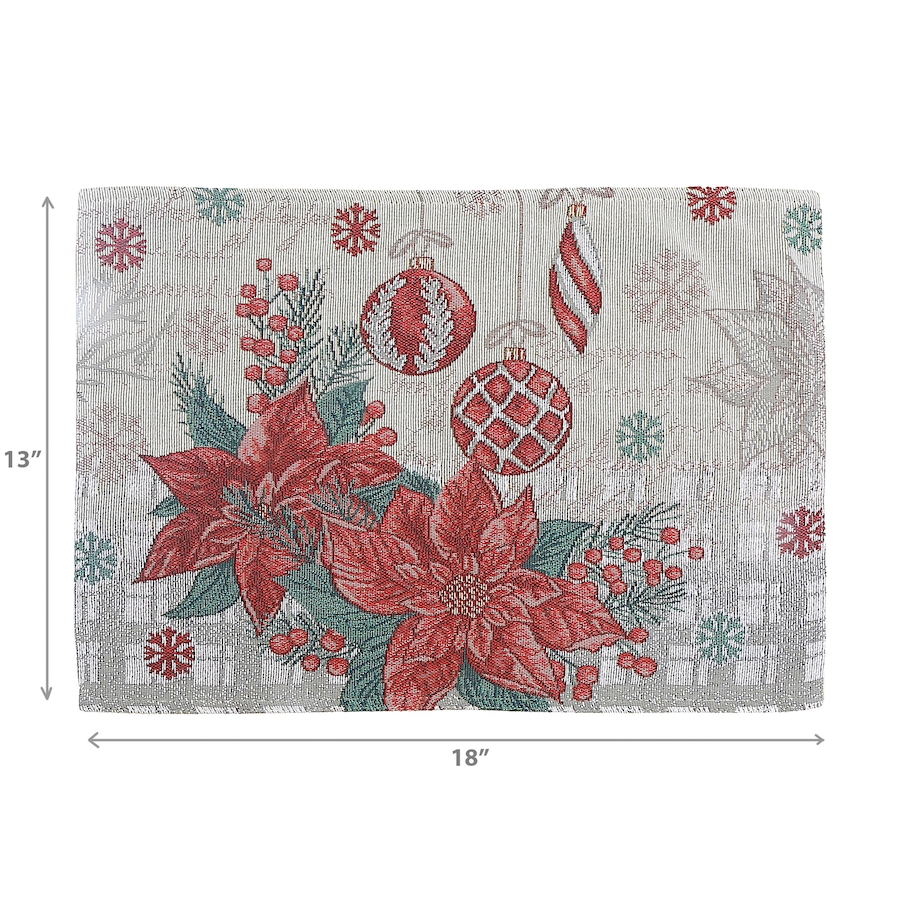 Image 736937_ALTMORE3.jpg, Product 736-937 / Price $69.99, IH Casa Décor Tapestry Placemat (Poinsettia and Ornaments, 13" x 18", set of 12) from IH Casa Decor on TSC.ca's Kitchen department