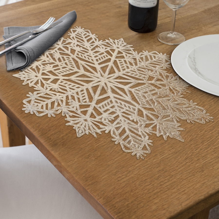 Image 736943_ALTMORE1.jpg, Product 736-943 / Price $59.99, IH Casa Décor PVC Cut-Out Snowflake Placemat (gold, set of 12) from IH Casa Decor on TSC.ca's Kitchen department