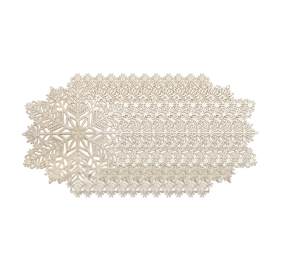 Image 736943_ALTMORE2.jpg, Product 736-943 / Price $59.99, IH Casa Décor PVC Cut-Out Snowflake Placemat (gold, set of 12) from IH Casa Decor on TSC.ca's Kitchen department