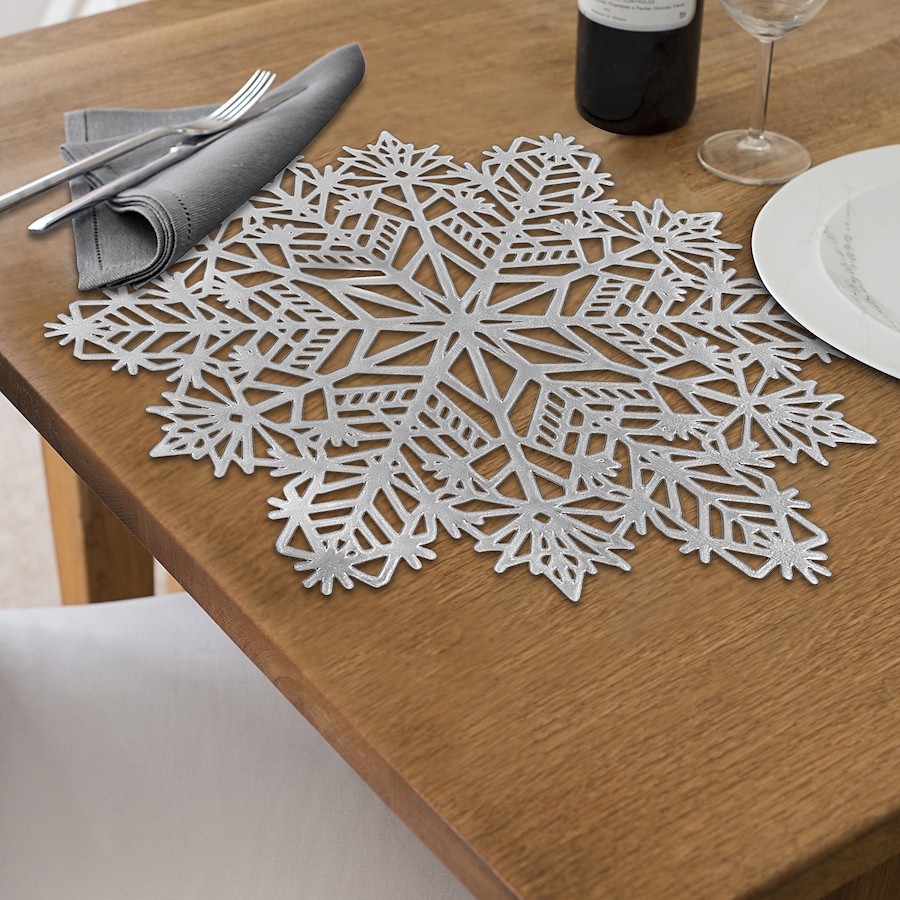 Image 736945_ALTMORE1.jpg, Product 736-945 / Price $59.99, IH Casa Décor PVC Cut-Out Snowflake Placemat (silver, set of 12) from IH Casa Decor on TSC.ca's Kitchen department