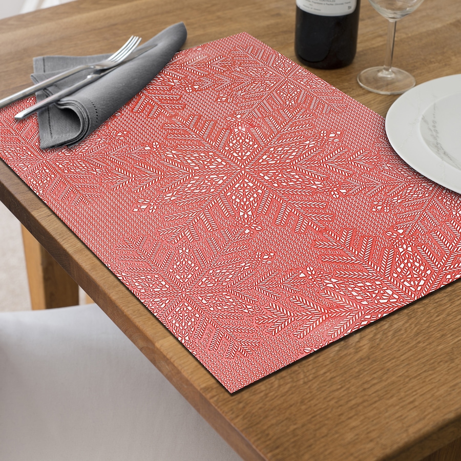Image 736950_ALTMORE1.jpg, Product 736-950 / Price $54.99, IH Casa Décor PVC Rectangular Cut-Out Snowflake Placemat (red, set of 12) from IH Casa Decor on TSC.ca's Kitchen department