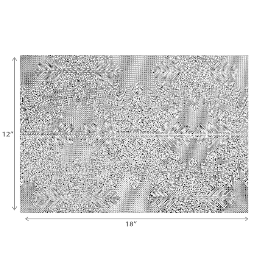 Image 736951_ALTMORE3.jpg, Product 736-951 / Price $54.99, IH Casa Décor PVC Rectangular Cut-Out Snowflake Placemat (silver, set of 12) from IH Casa Decor on TSC.ca's Kitchen department