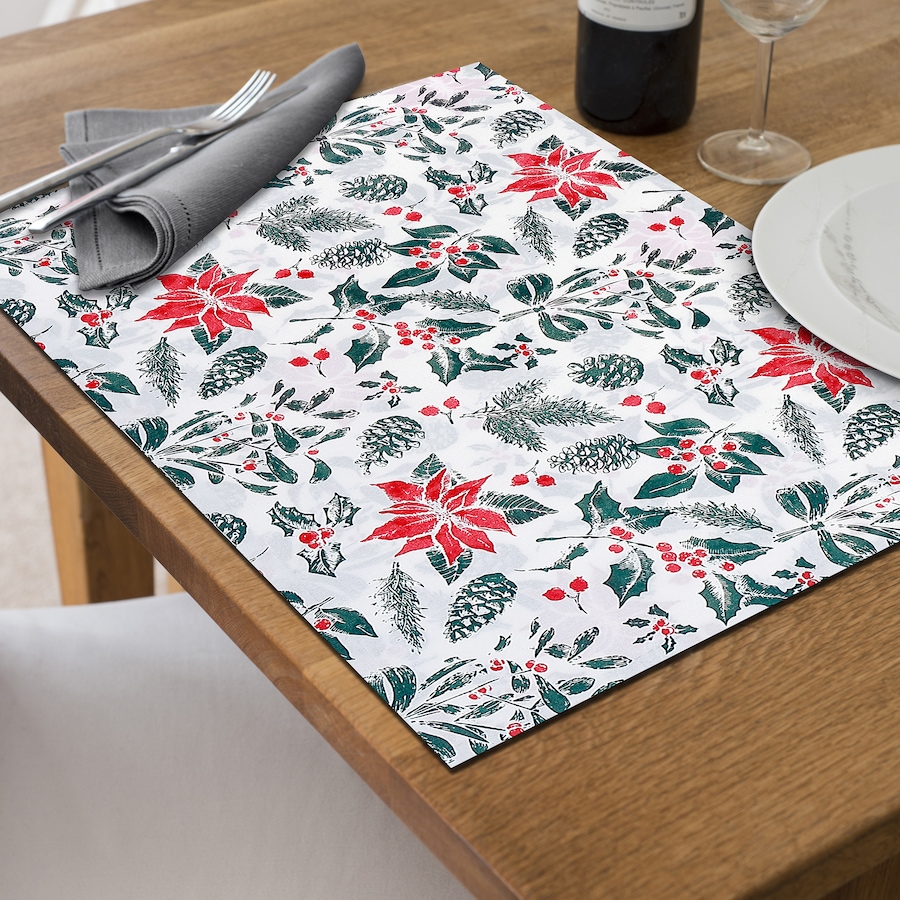 Image 736957_ALTMORE1.jpg, Product 736-957 / Price $79.99, IH Casa Décor Cotton Placemat (mistletoe poinsettia, set of 12) from IH Casa Decor on TSC.ca's Kitchen department