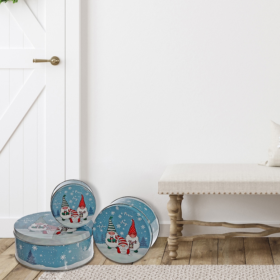 Image 736968_ALTMORE1.jpg, Product 736-968 / Price $39.99, IH Casa Décor Nesting Round Tin Boxes (elves, set of 3) from IH Casa Decor on TSC.ca's Home & Garden department
