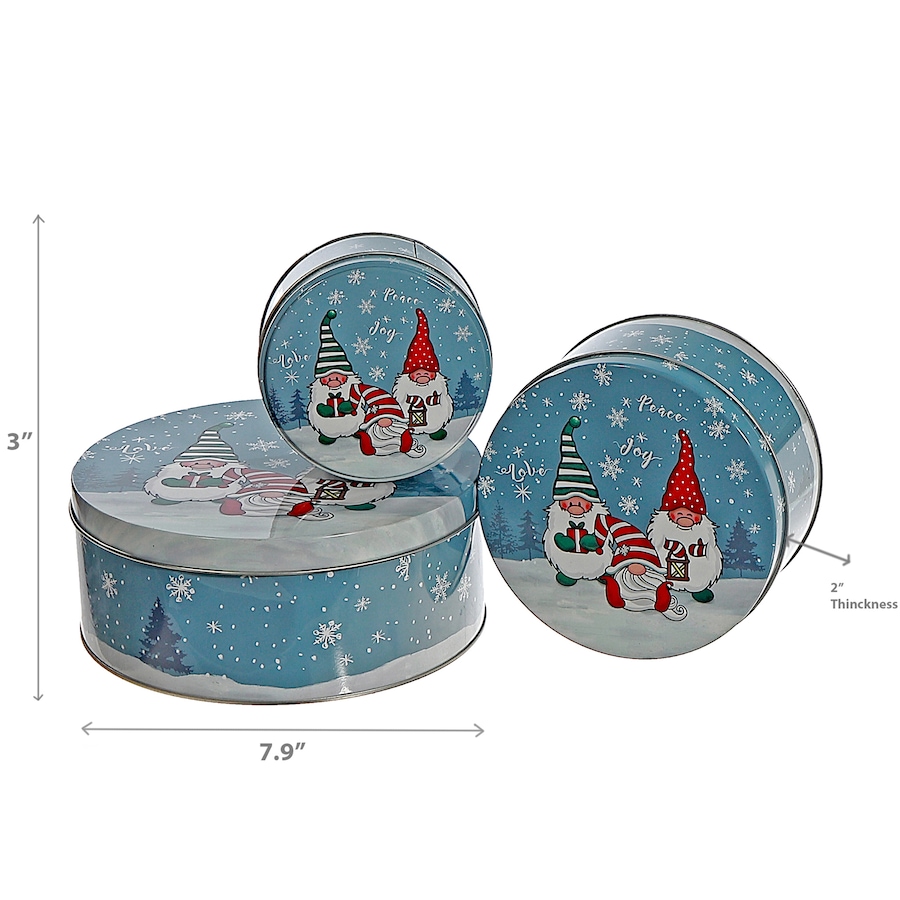 Image 736968_ALTMORE2.jpg, Product 736-968 / Price $39.99, IH Casa Décor Nesting Round Tin Boxes (elves, set of 3) from IH Casa Decor on TSC.ca's Home & Garden department