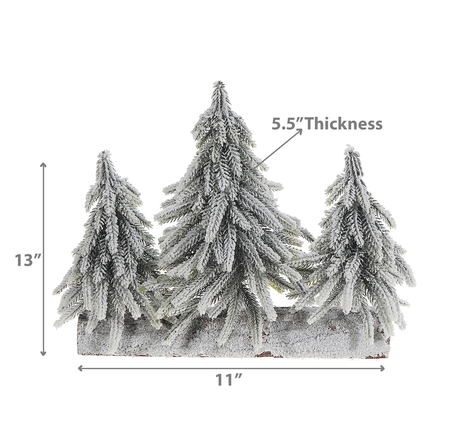 Image 736994_ALTMORE2.jpg, Product 736-994 / Price $34.99, IH Casa Décor Triple Pine Tree on Wood Base (snow covered) from IH Casa Decor on TSC.ca's Home & Garden department